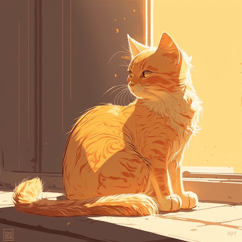Orange Cat Sitting in the Sun